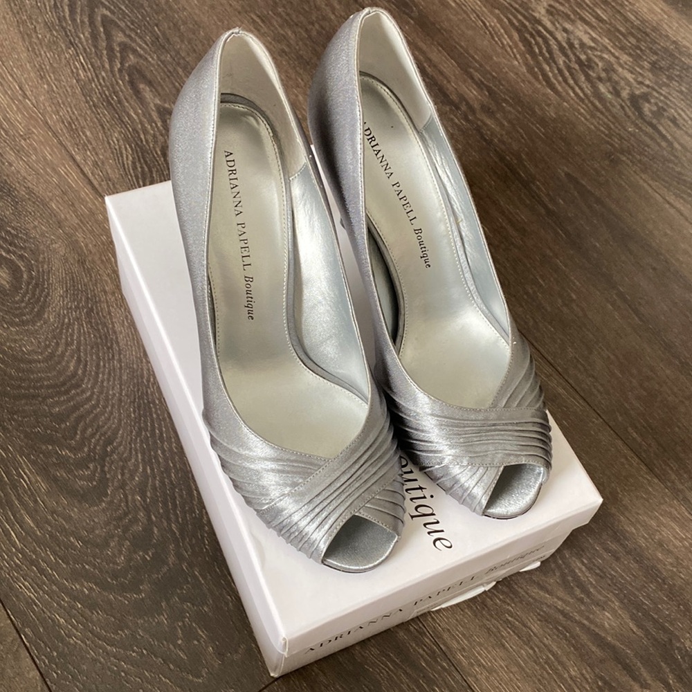 Silver Open-Toe Heel